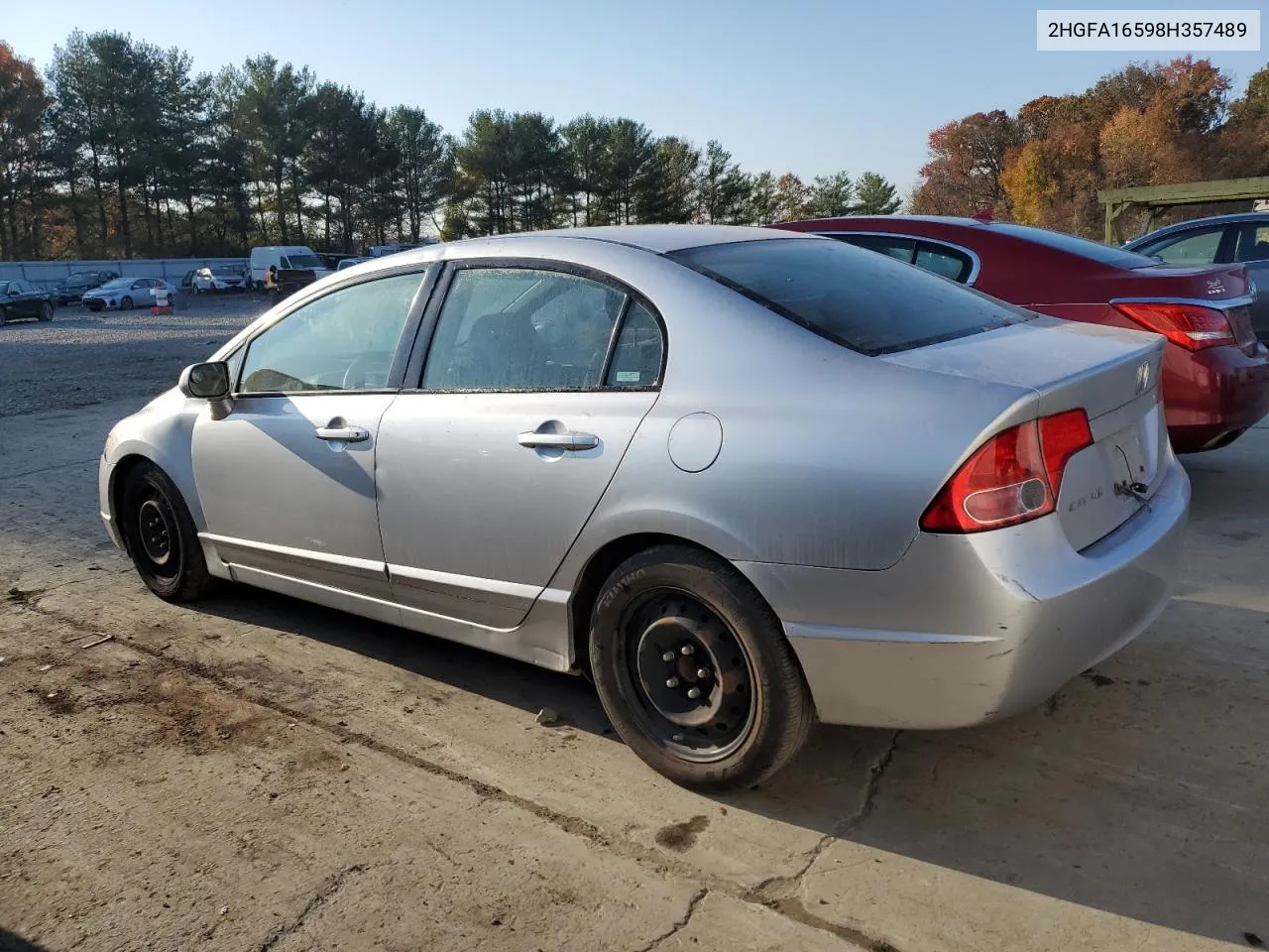 2008 Honda Civic Lx VIN: 2HGFA16598H357489 Lot: 78396694