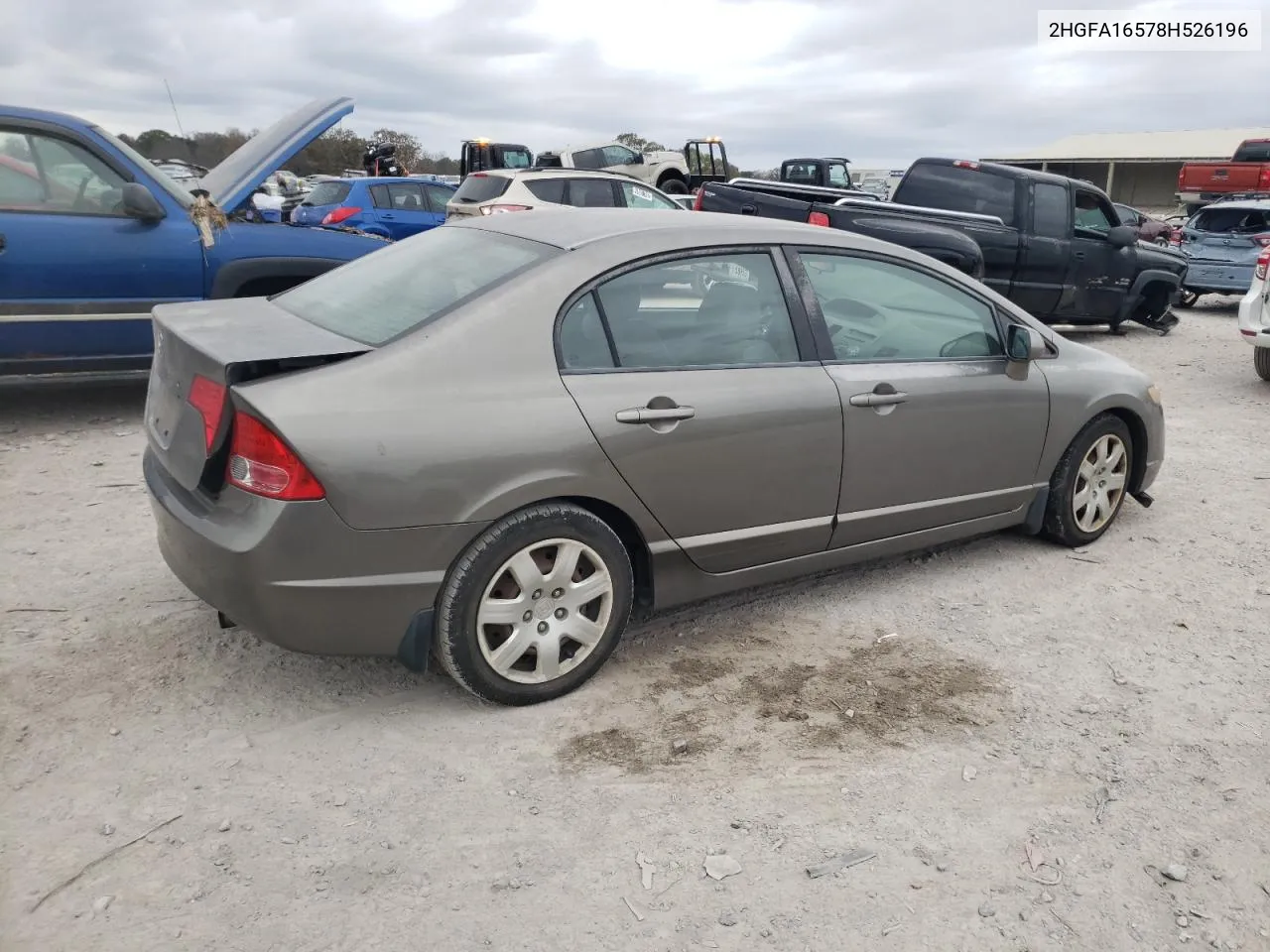 2008 Honda Civic Lx VIN: 2HGFA16578H526196 Lot: 78437064