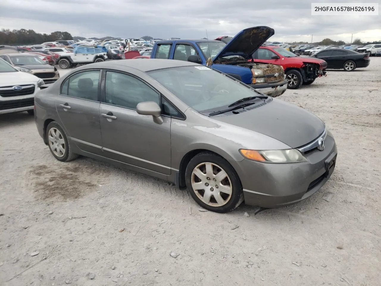 2008 Honda Civic Lx VIN: 2HGFA16578H526196 Lot: 78437064