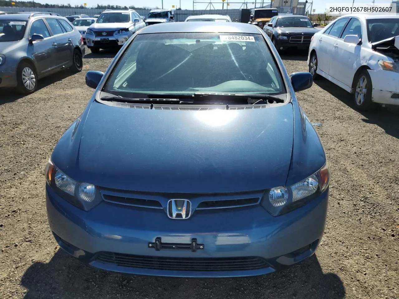 2008 Honda Civic Lx VIN: 2HGFG12678H502607 Lot: 78482034