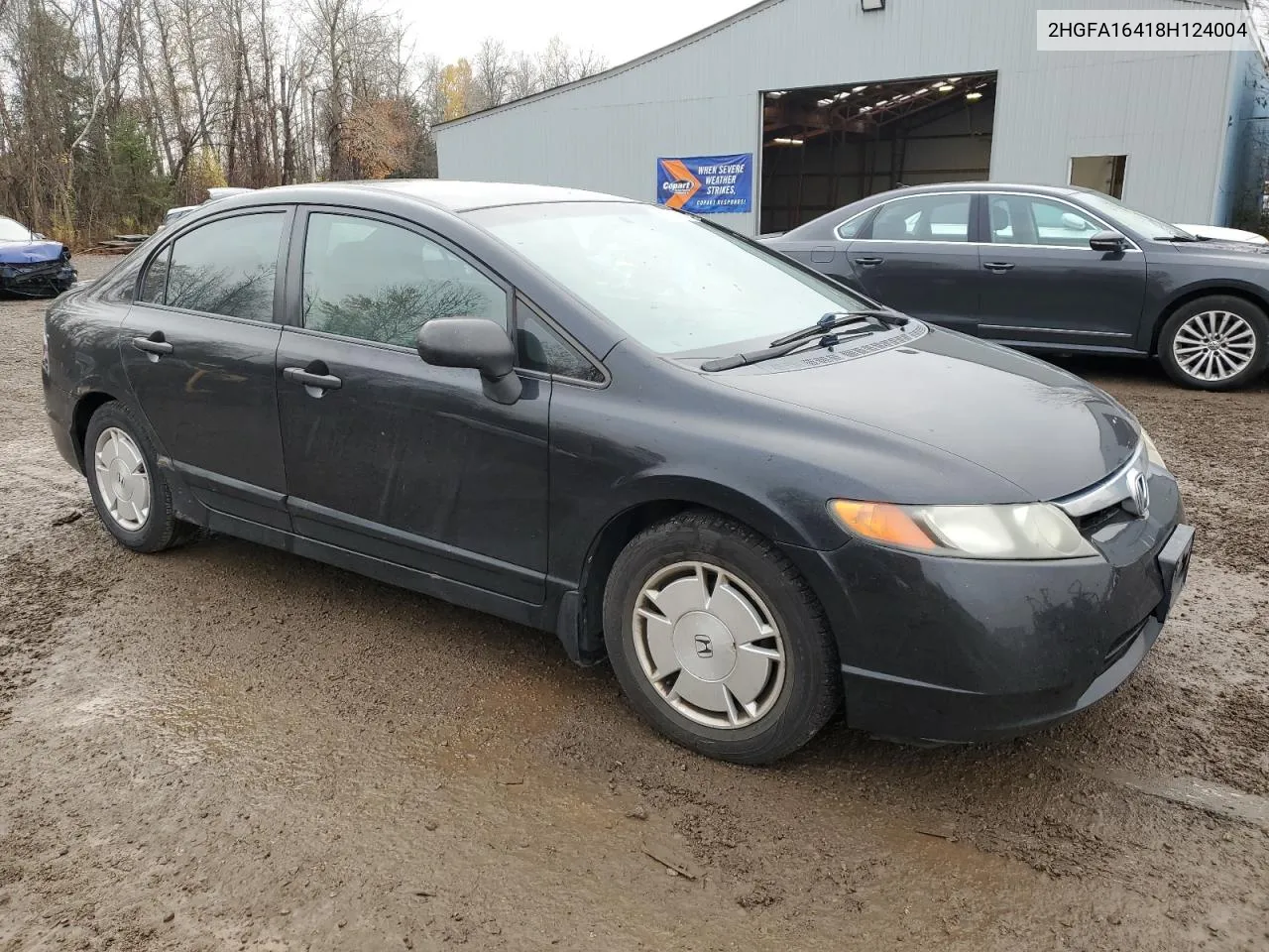 2008 Honda Civic Dx-G VIN: 2HGFA16418H124004 Lot: 78532814