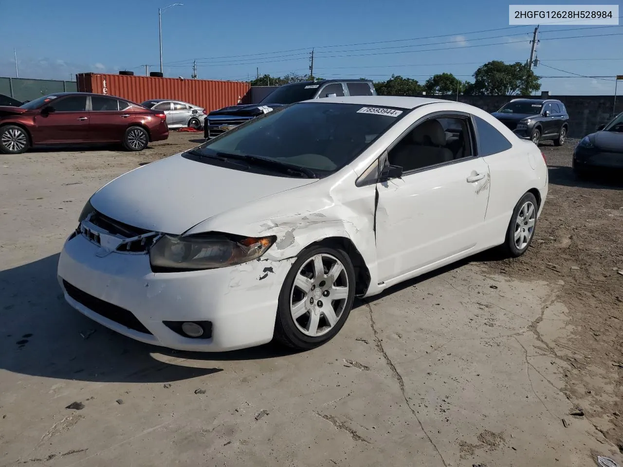 2008 Honda Civic Lx VIN: 2HGFG12628H528984 Lot: 78593944