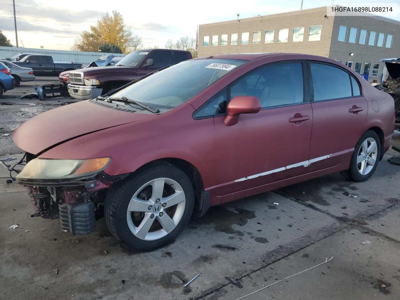 2008 Honda Civic Ex VIN: 1HGFA16898L088214 Lot: 78607994