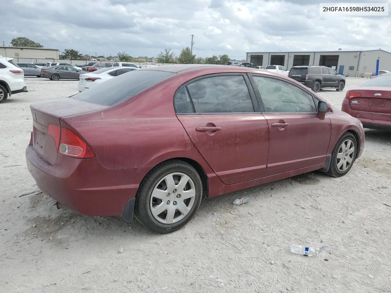 2008 Honda Civic Lx VIN: 2HGFA16598H534025 Lot: 78629134