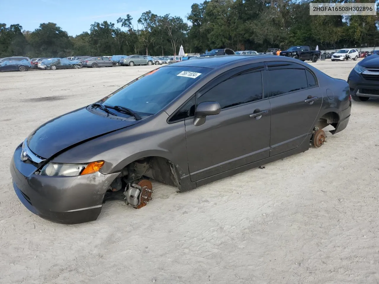 2008 Honda Civic Lx VIN: 2HGFA16508H302896 Lot: 78671834