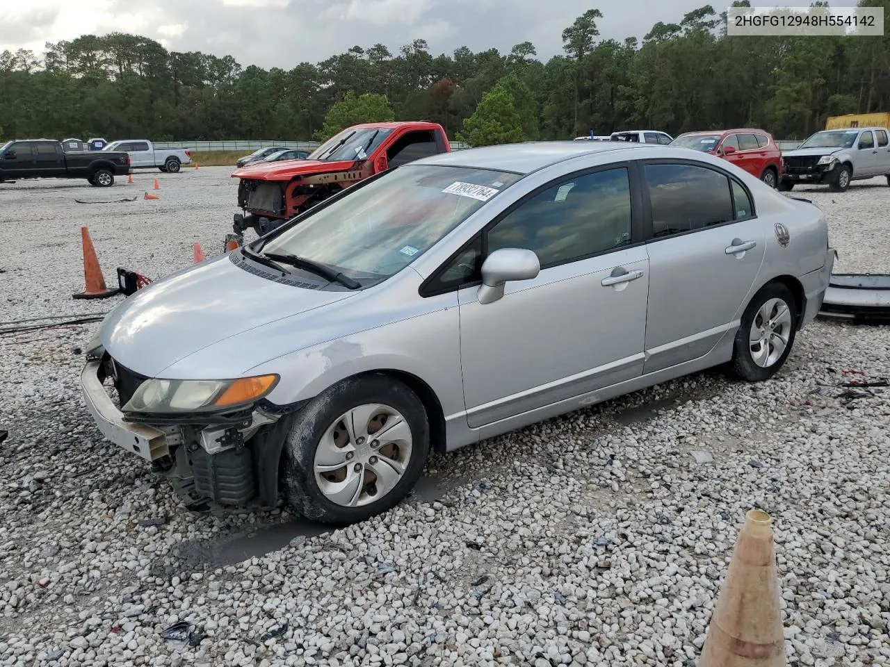 2008 Honda Civic Exl VIN: 2HGFG12948H554142 Lot: 78932764