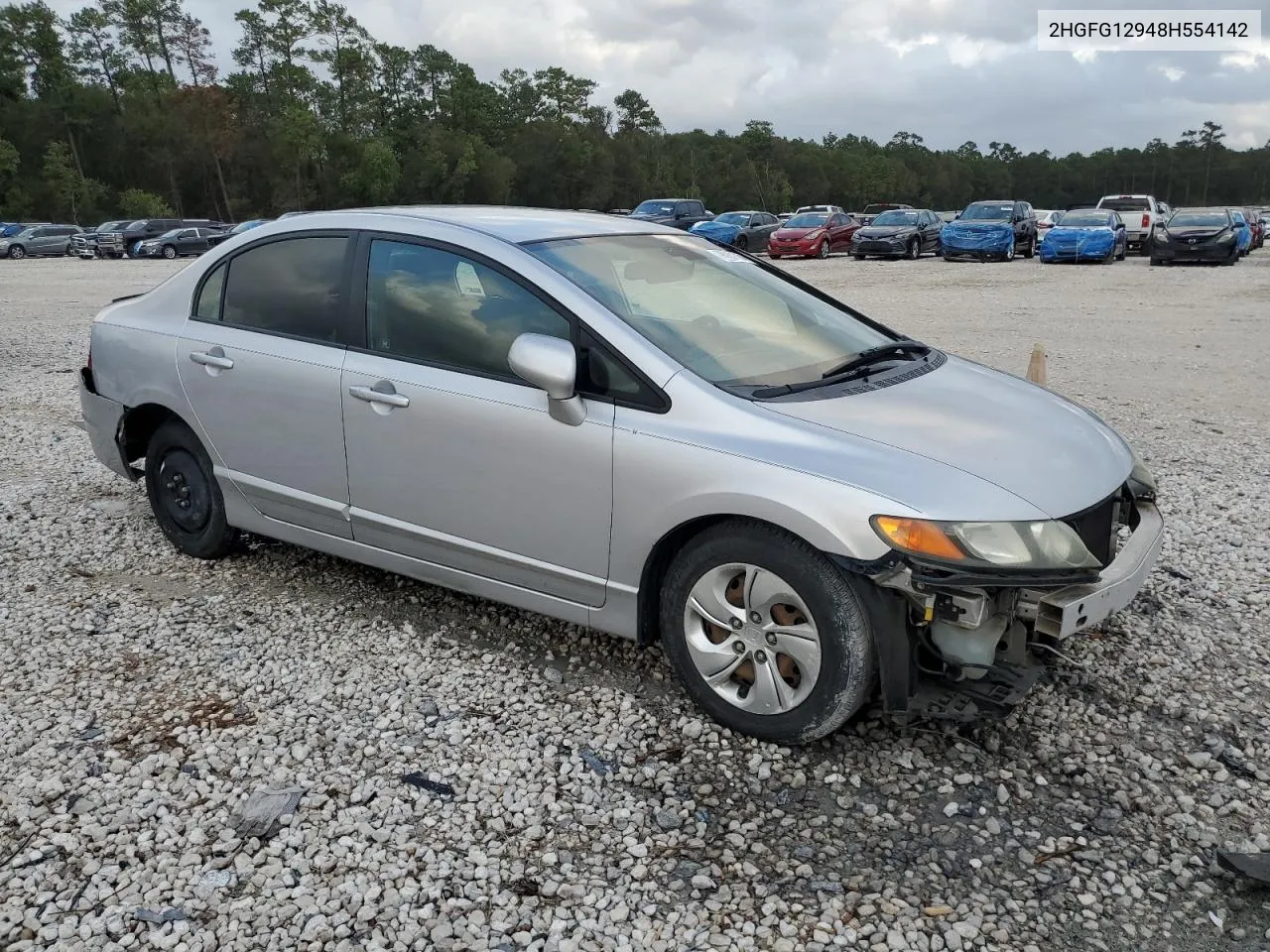 2008 Honda Civic Exl VIN: 2HGFG12948H554142 Lot: 78932764