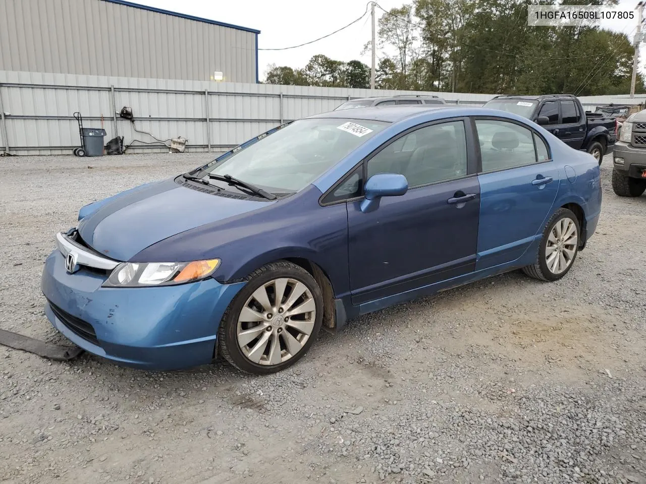 2008 Honda Civic Lx VIN: 1HGFA16508L107805 Lot: 79014954