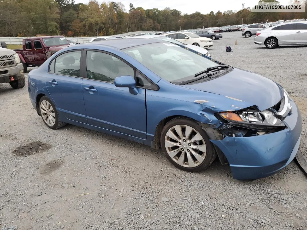 2008 Honda Civic Lx VIN: 1HGFA16508L107805 Lot: 79014954