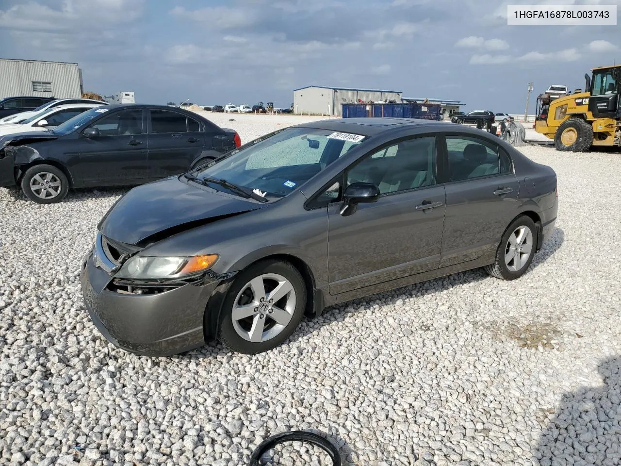 2008 Honda Civic Ex VIN: 1HGFA16878L003743 Lot: 79118104