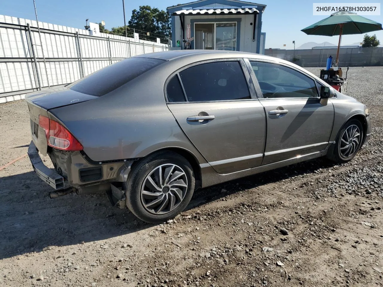 2008 Honda Civic Lx VIN: 2HGFA16578H303057 Lot: 79200954