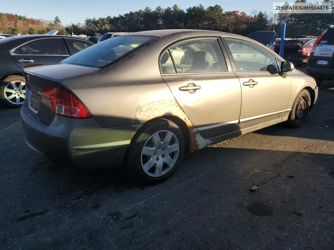 2008 Honda Civic Lx VIN: 2HGFA16508H504475 Lot: 79901934