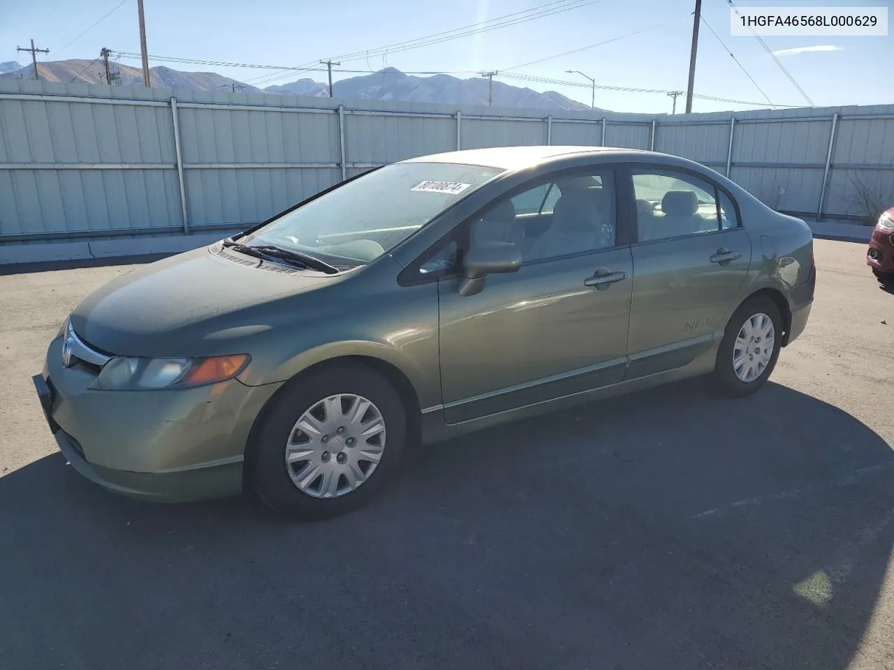 2008 Honda Civic Gx VIN: 1HGFA46568L000629 Lot: 80100874