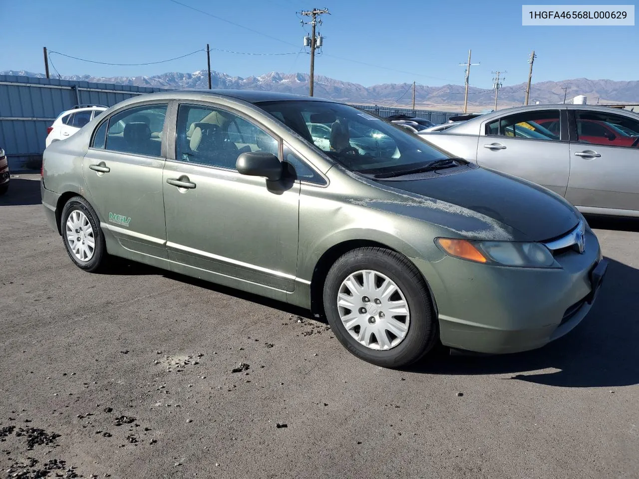 2008 Honda Civic Gx VIN: 1HGFA46568L000629 Lot: 80100874