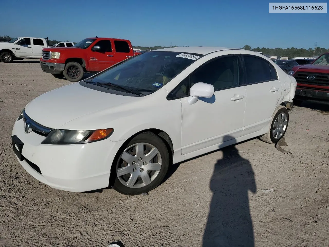 2008 Honda Civic Lx VIN: 1HGFA16568L116623 Lot: 80576884