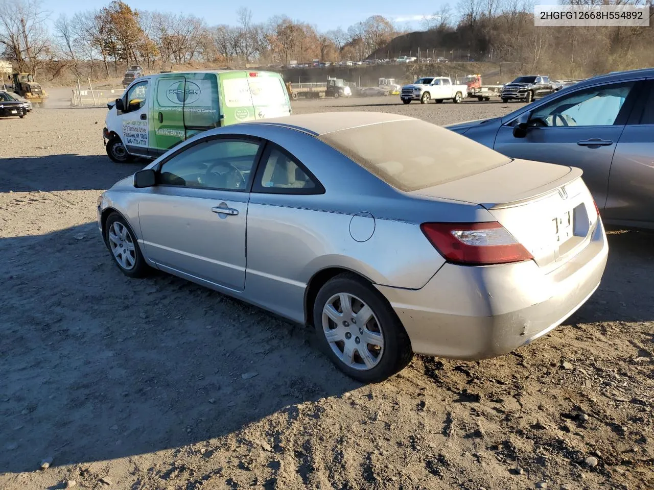 2008 Honda Civic Lx VIN: 2HGFG12668H554892 Lot: 80647324