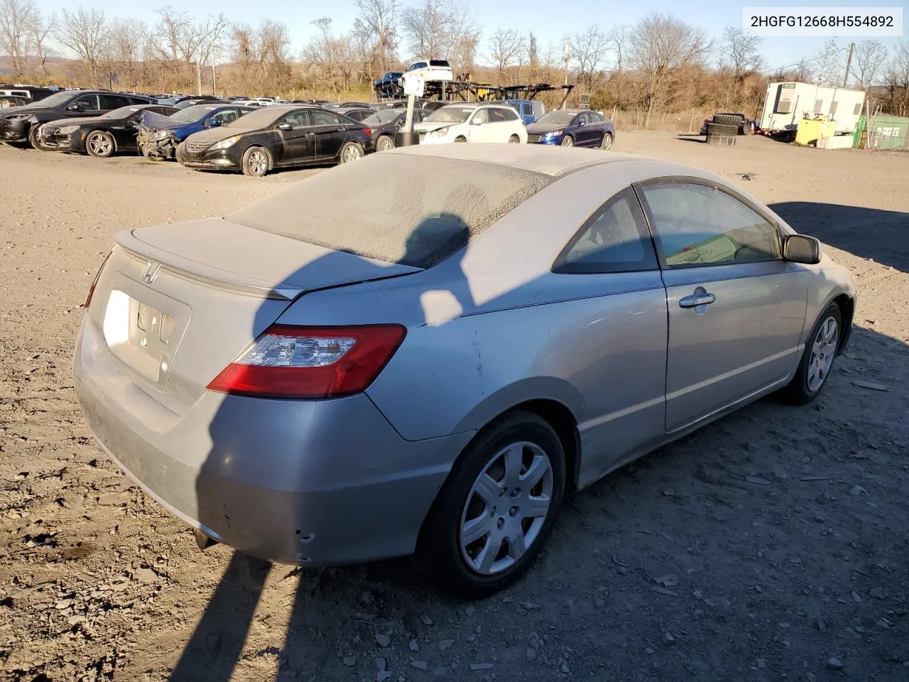 2008 Honda Civic Lx VIN: 2HGFG12668H554892 Lot: 80647324