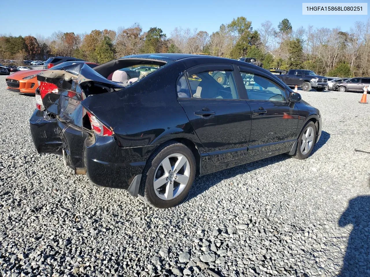 2008 Honda Civic Ex VIN: 1HGFA15868L080251 Lot: 80665984