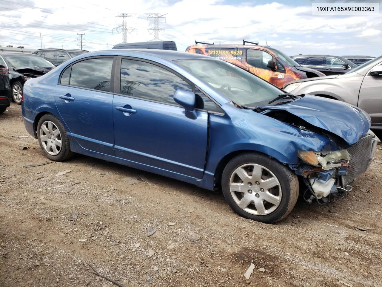 2009 Honda Civic Lx VIN: 19XFA165X9E003363 Lot: 56276834