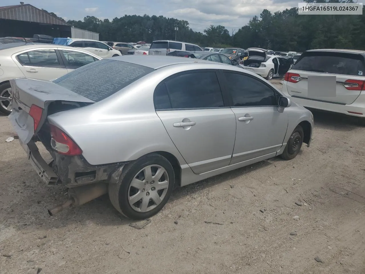 2009 Honda Civic Lx VIN: 1HGFA16519L024367 Lot: 67752174