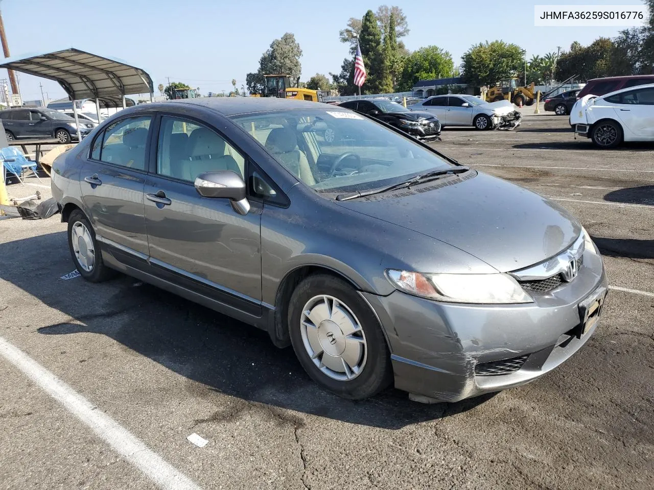 2009 Honda Civic Hybrid VIN: JHMFA36259S016776 Lot: 71492234