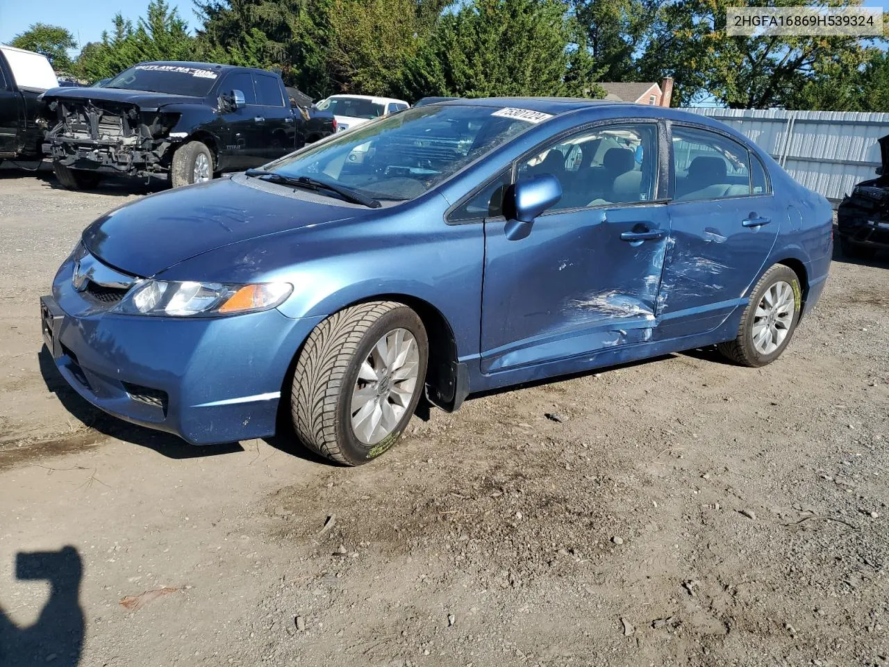 2009 Honda Civic Ex VIN: 2HGFA16869H539324 Lot: 75301224