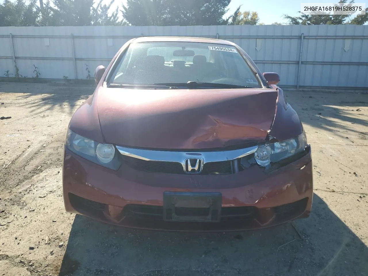 2HGFA16819H528375 2009 Honda Civic Ex