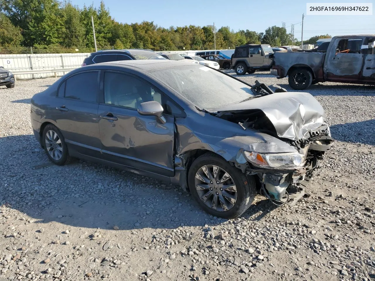 2009 Honda Civic Exl VIN: 2HGFA16969H347622 Lot: 75723154