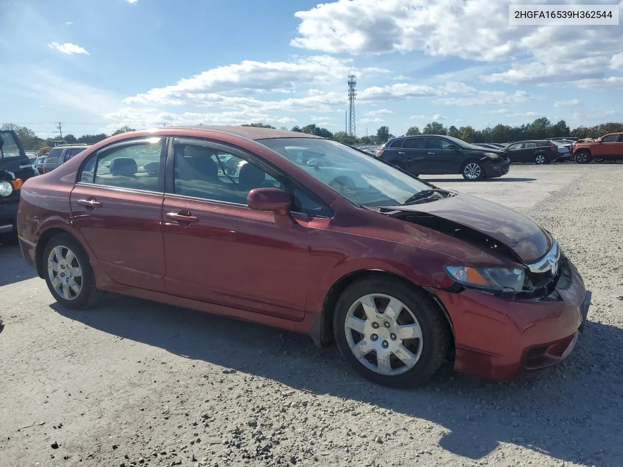 2009 Honda Civic Lx VIN: 2HGFA16539H362544 Lot: 75843884