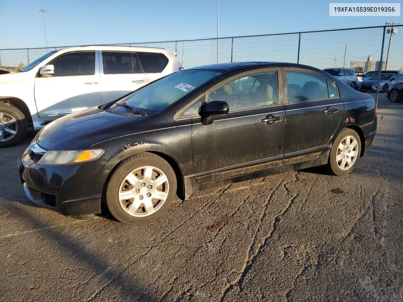 2009 Honda Civic Lx VIN: 19XFA15539E019356 Lot: 77311444