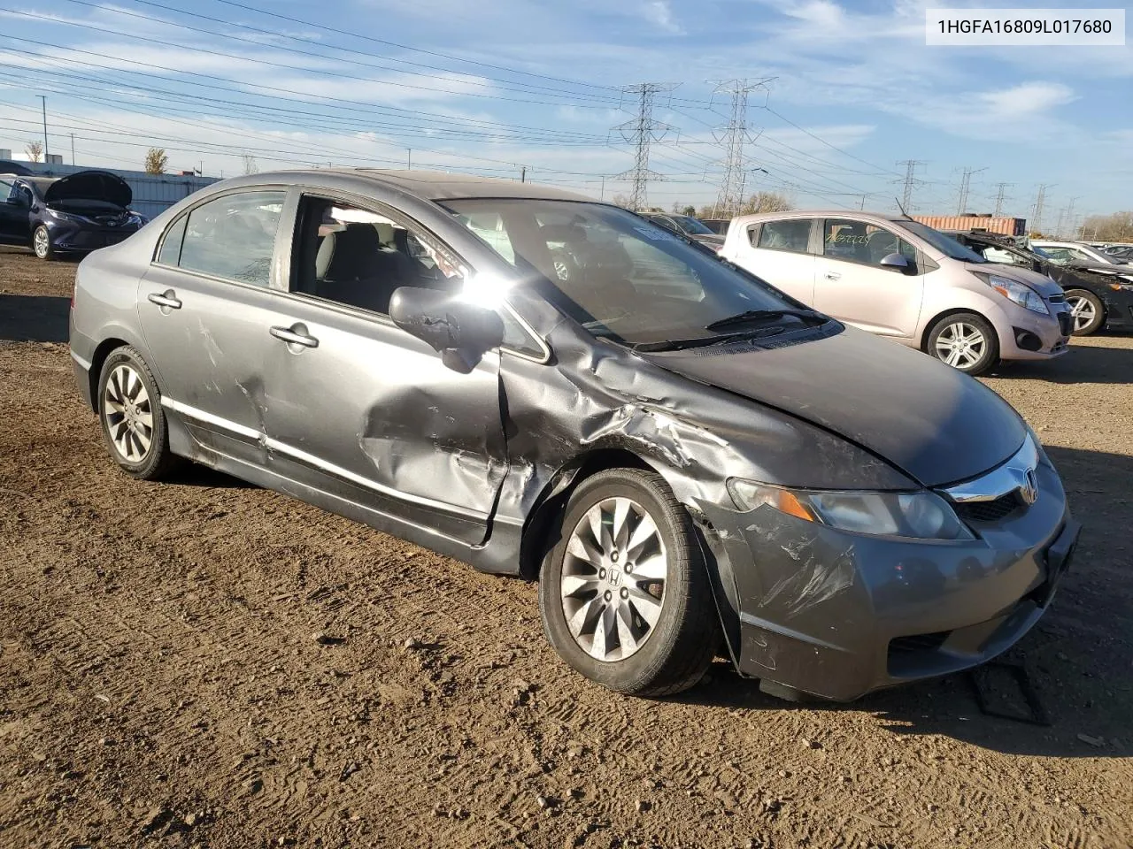 2009 Honda Civic Ex VIN: 1HGFA16809L017680 Lot: 77619734