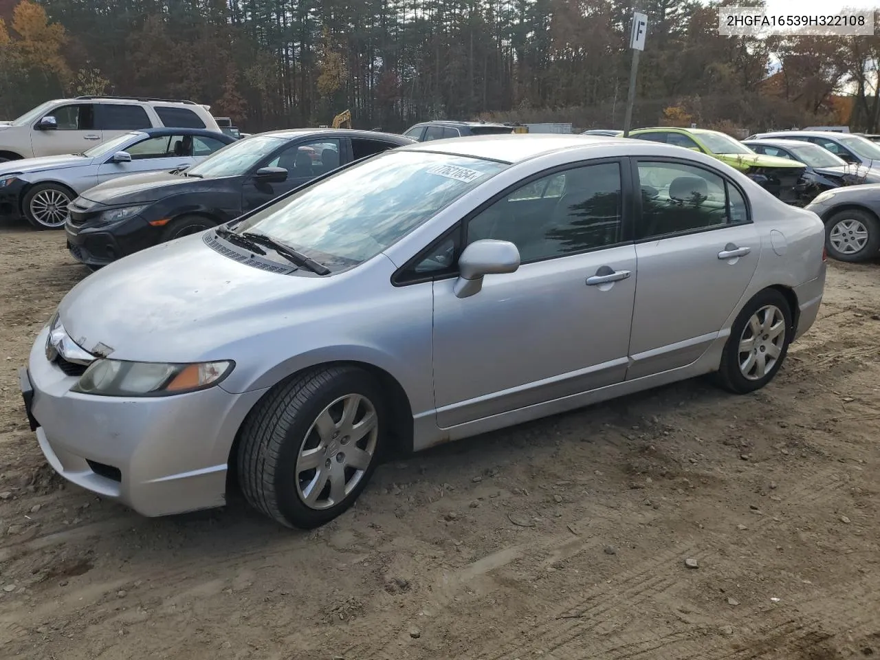 2009 Honda Civic Lx VIN: 2HGFA16539H322108 Lot: 77621654