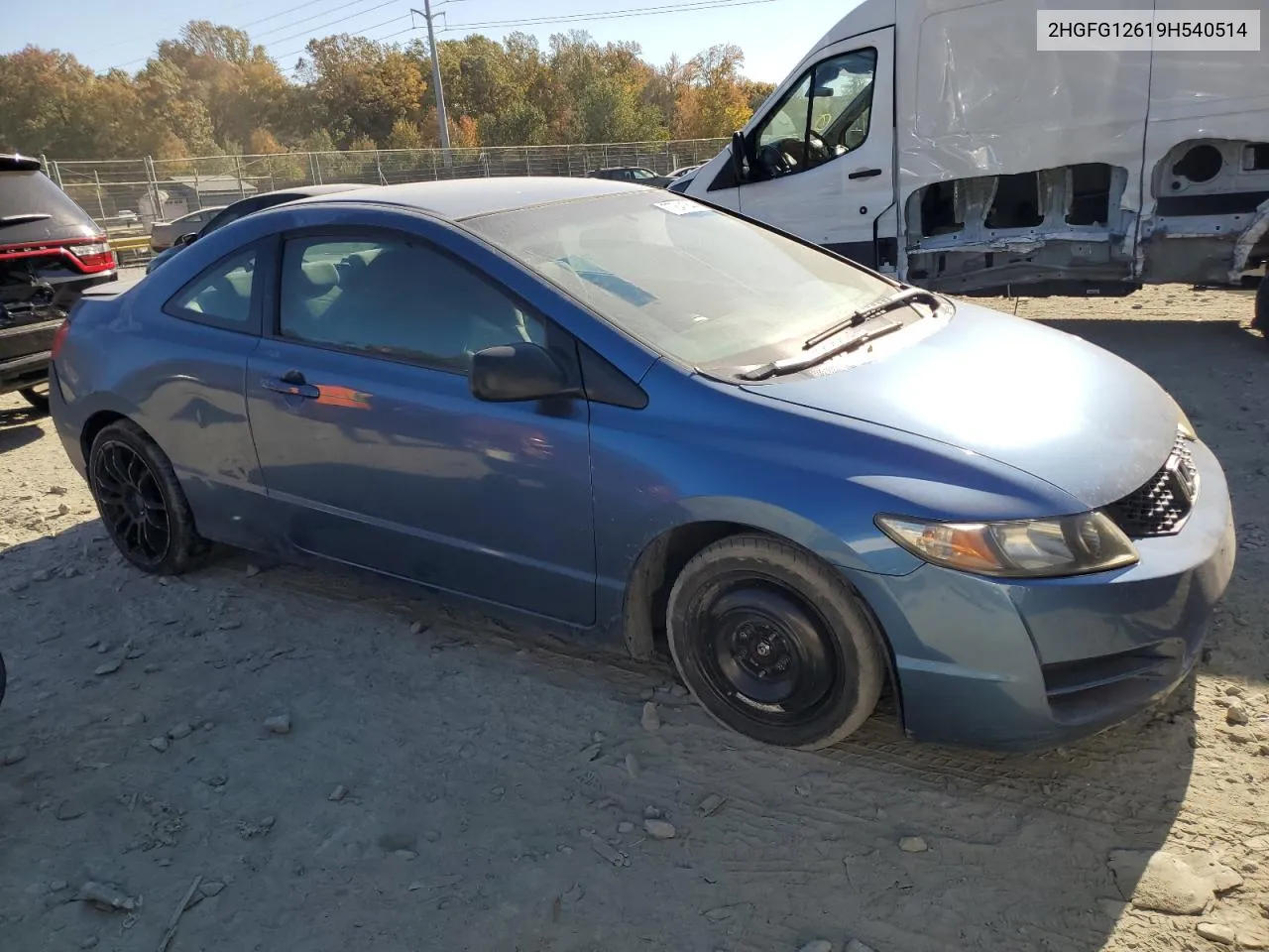 2009 Honda Civic Lx VIN: 2HGFG12619H540514 Lot: 77841844