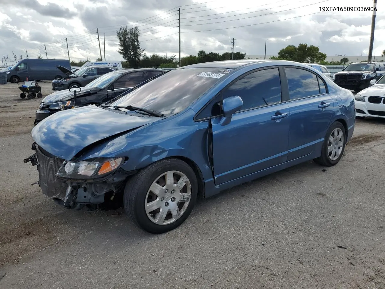 2009 Honda Civic Lx VIN: 19XFA16509E036906 Lot: 77992774