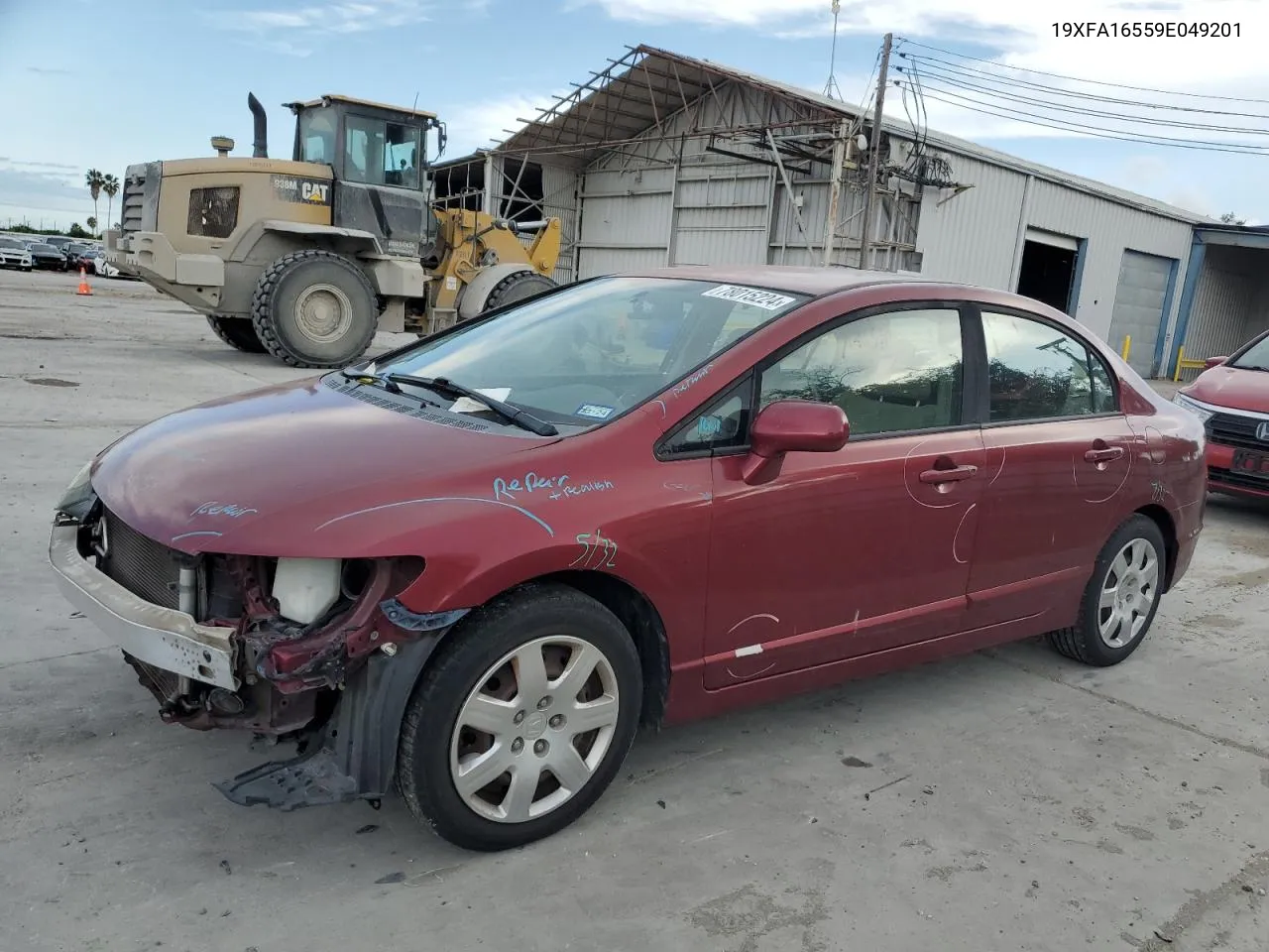 2009 Honda Civic Lx VIN: 19XFA16559E049201 Lot: 78015224