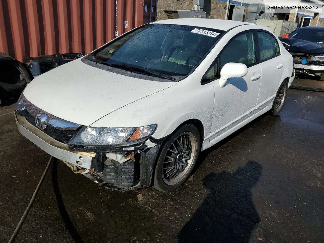 2009 Honda Civic Lx VIN: 2HGFA16549H535312 Lot: 78195314