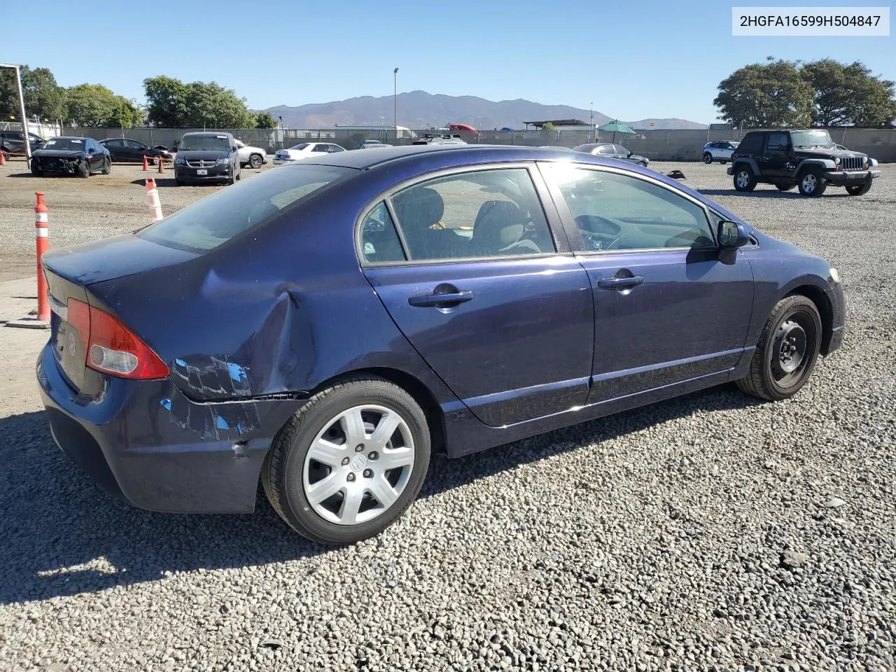 2009 Honda Civic Lx VIN: 2HGFA16599H504847 Lot: 79499244