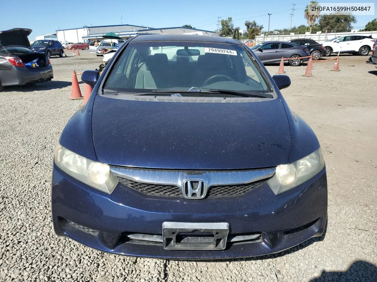 2009 Honda Civic Lx VIN: 2HGFA16599H504847 Lot: 79499244