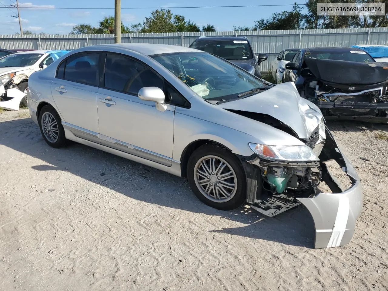 2009 Honda Civic Lx VIN: 2HGFA16569H308266 Lot: 80778834