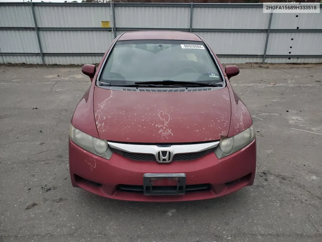 2009 Honda Civic Lx-S VIN: 2HGFA15689H333518 Lot: 80928984