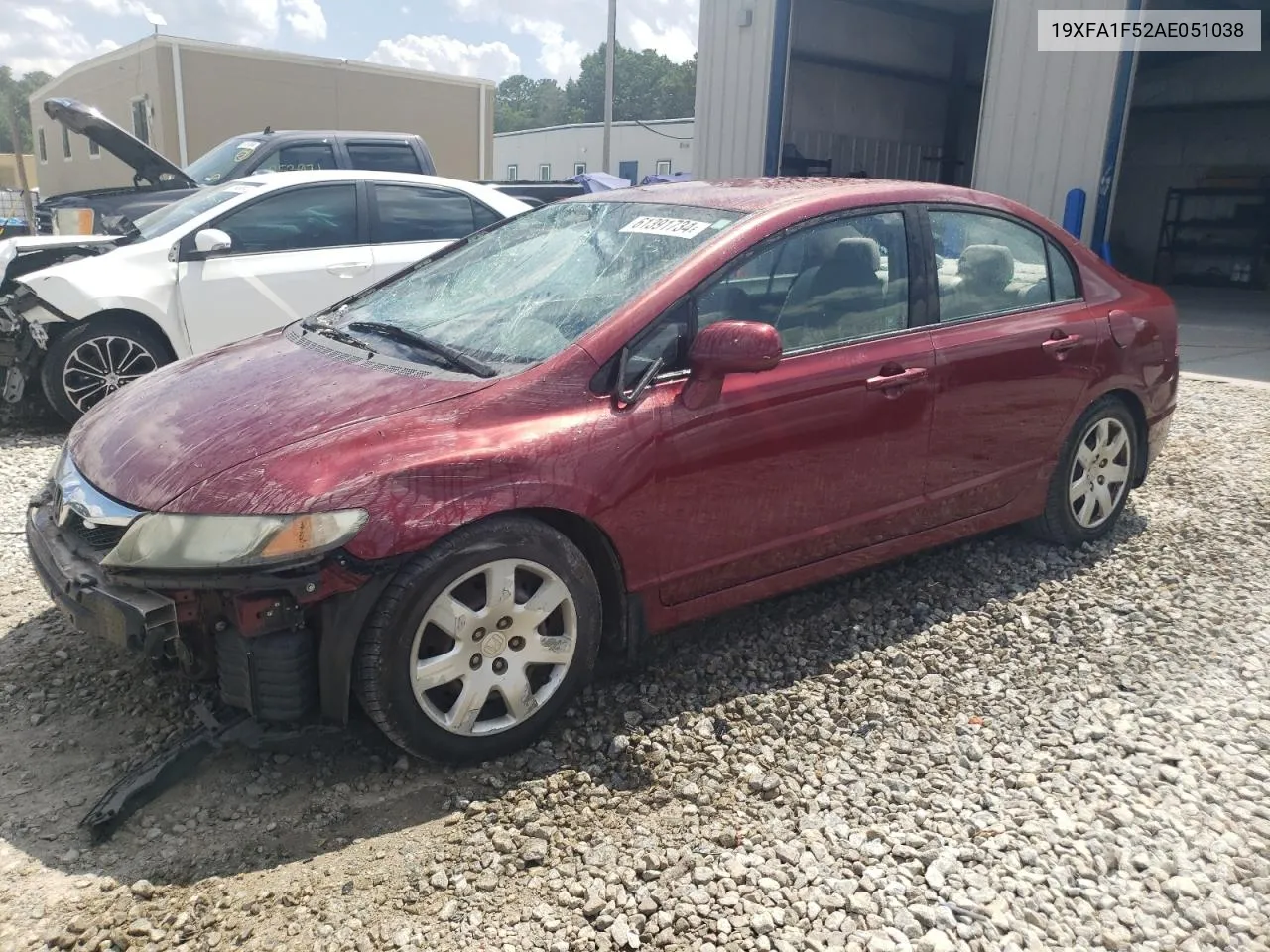 2010 Honda Civic Lx VIN: 19XFA1F52AE051038 Lot: 61391734