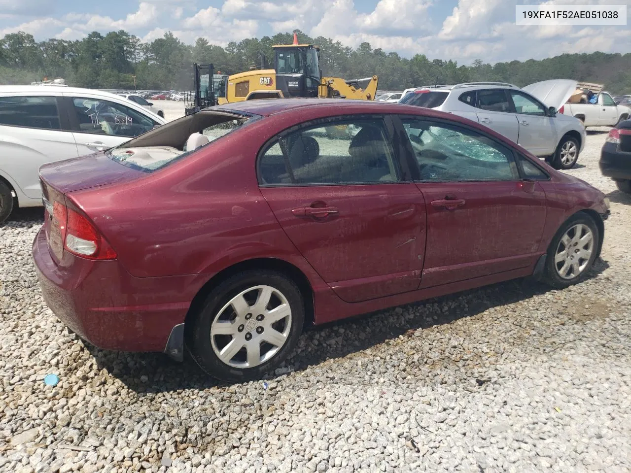 2010 Honda Civic Lx VIN: 19XFA1F52AE051038 Lot: 61391734