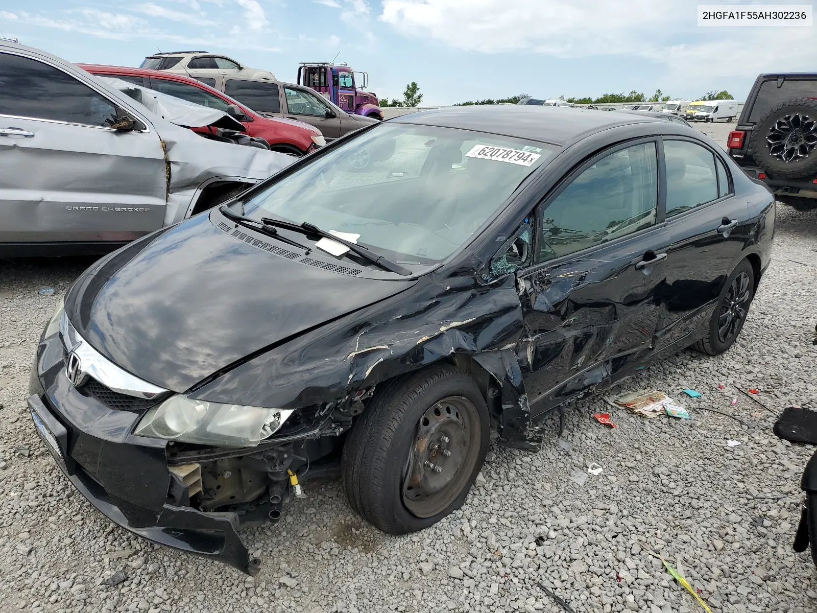 2010 Honda Civic Lx VIN: 2HGFA1F55AH302236 Lot: 62078794