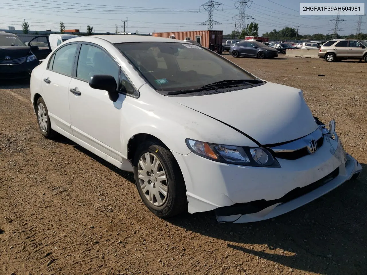 2HGFA1F39AH504981 2010 Honda Civic Vp