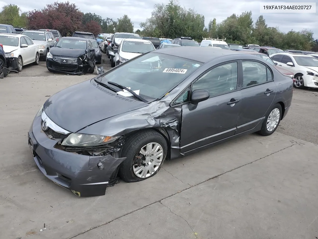 2010 Honda Civic Vp VIN: 19XFA1F34AE020727 Lot: 69954024