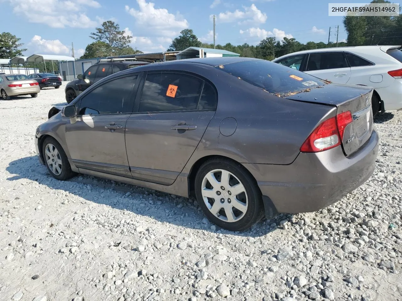 2010 Honda Civic Lx VIN: 2HGFA1F59AH514962 Lot: 74167024