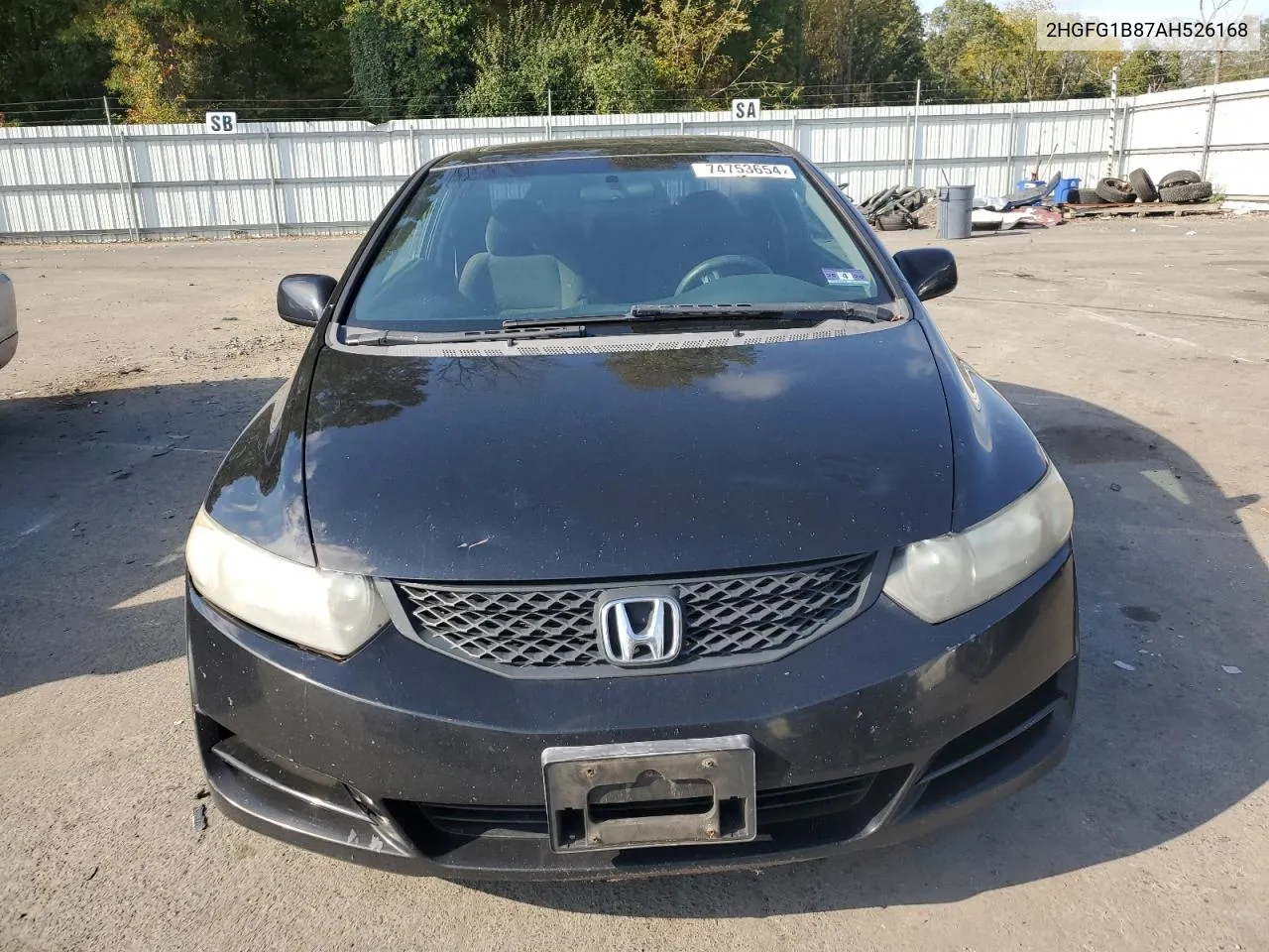 2010 Honda Civic Ex VIN: 2HGFG1B87AH526168 Lot: 74753654