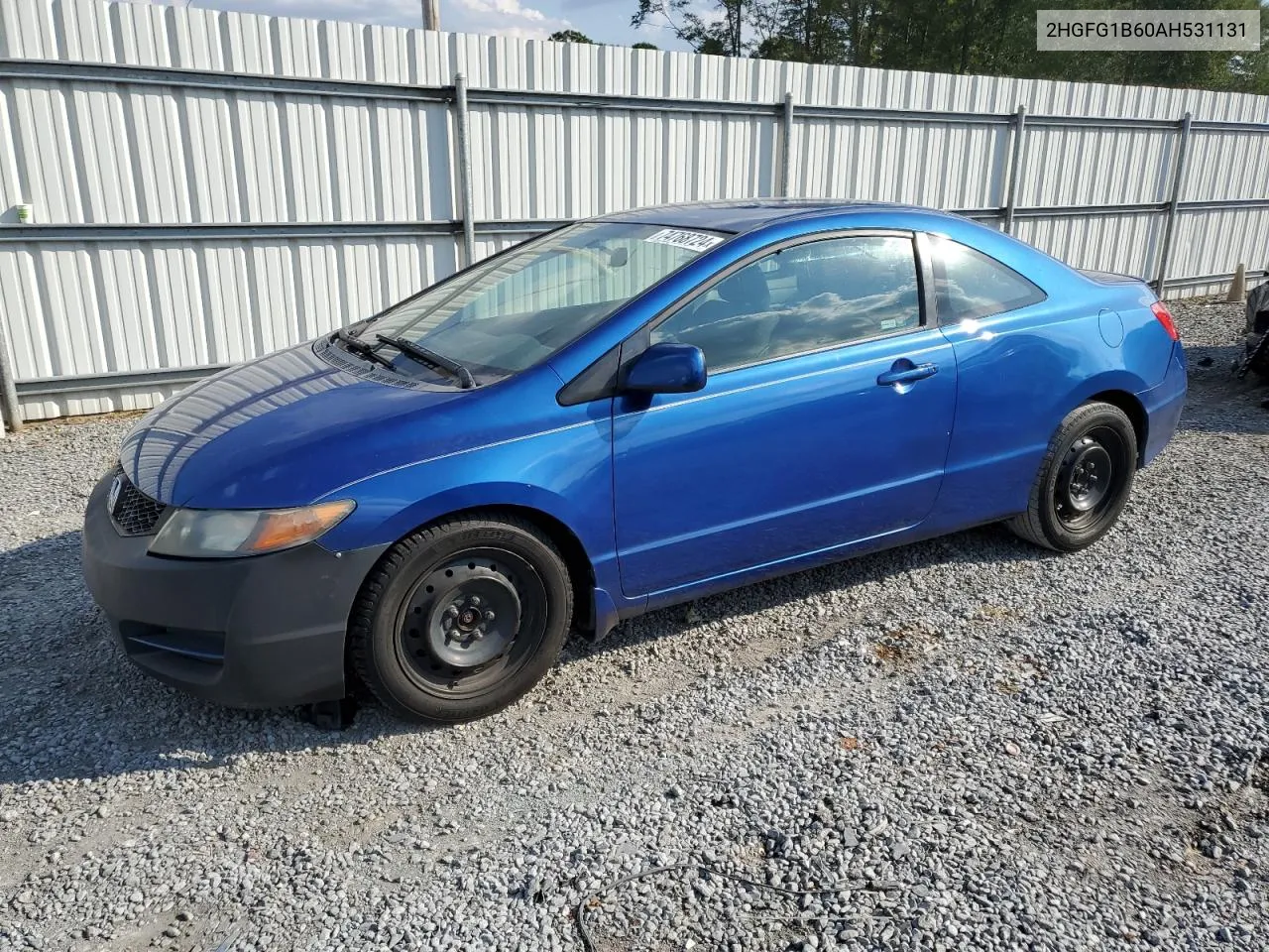 2010 Honda Civic Lx VIN: 2HGFG1B60AH531131 Lot: 74768724