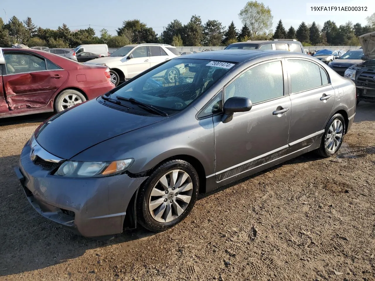 2010 Honda Civic Exl VIN: 19XFA1F91AE000312 Lot: 75001474