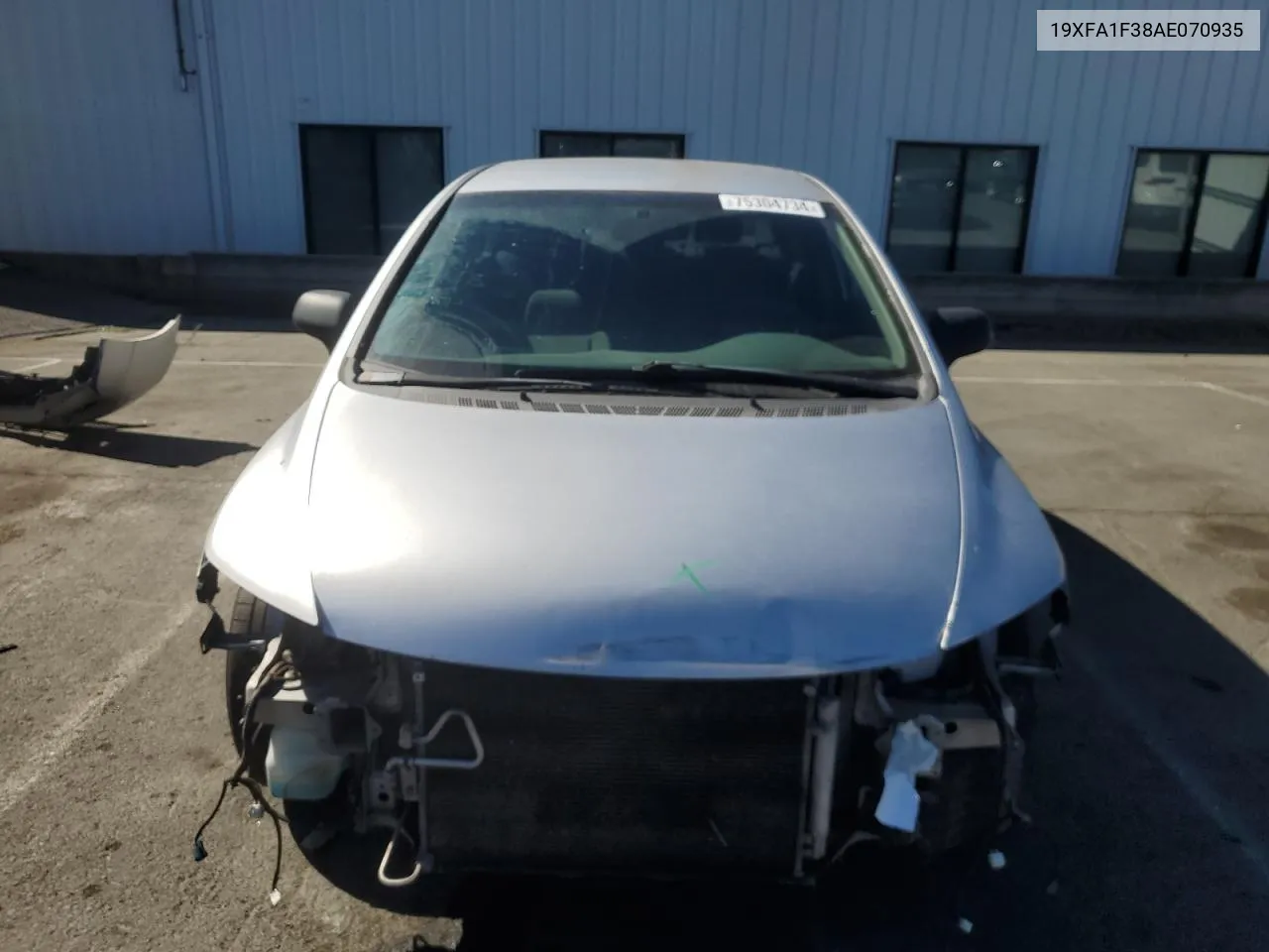 2010 Honda Civic Vp VIN: 19XFA1F38AE070935 Lot: 75304734